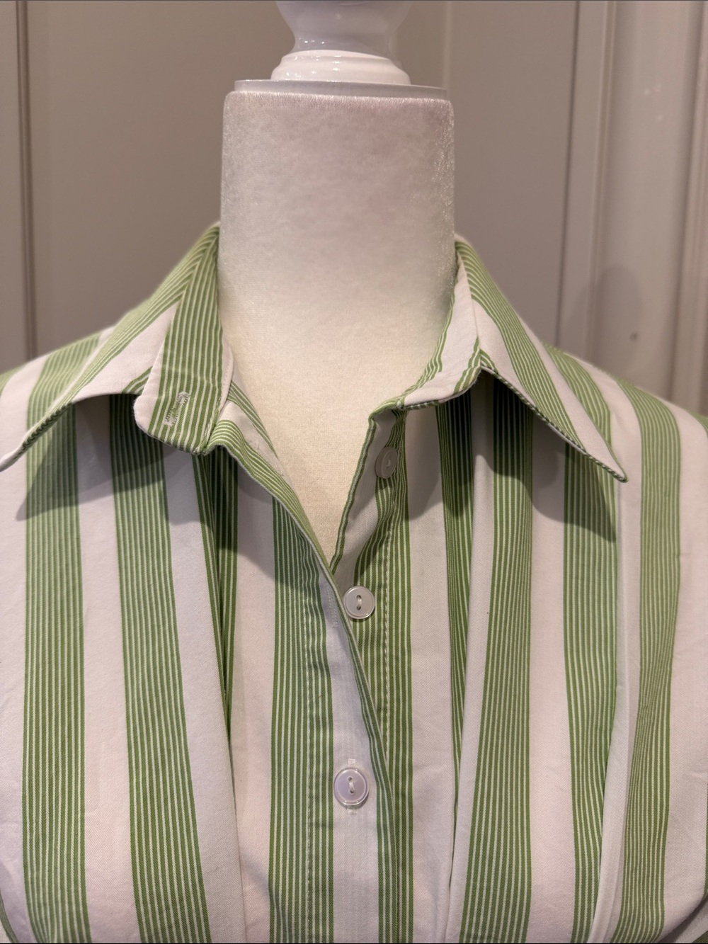 Anthropologie The Tobie Mini Shirt Dress by Exquise Button Front Green Size XS - Picture 7 of 14